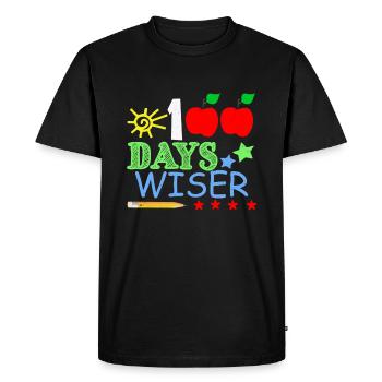 Crayon 100e jour plus sage 100 jours d’école - T-shirt Premium bio Homme - noir - Devant - Nico (187cm)