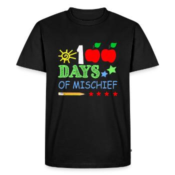 Crayon 100e jour de méfait 100 jours d’école - T-shirt Premium bio Homme - noir - Devant - Nico (187cm)