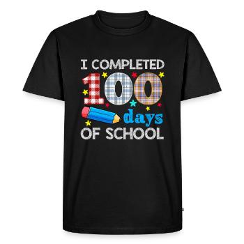 Plaid 100th Day Completed 100 Days Of School - Men's Premium Organic T-Shirt - black - Front - Nico (187cm)