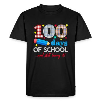 Plaid 100e jour toujours aimant 100 jours d’école - T-shirt Premium bio Homme - noir - Devant - Nico (187cm)