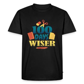 Livres Stylo 100e jour plus sage 100 jours d’école - T-shirt Premium bio Homme - noir - Devant - Nico (187cm)