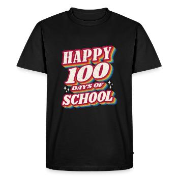 Retro Student Happy 100th Day 100 Days Of School - Men's Premium Organic T-Shirt - black - Front - Nico (187cm)