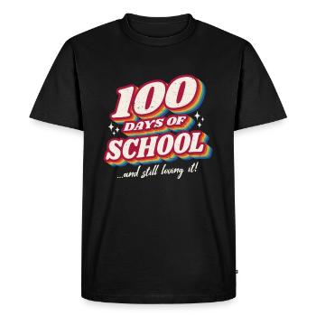 Étudiant rétro 100e jour aimant 100 jours d’école - T-shirt Premium bio Homme - noir - Devant - Nico (187cm)