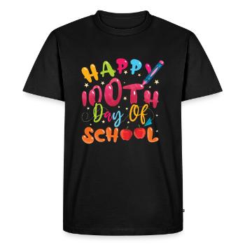 Happy 100th Day Colorful 100 Days Of School - Men's Premium Organic T-Shirt - black - Front - Nico (187cm)