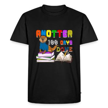 Happy 100th Day Otter 100 Days Of School - Men's Premium Organic T-Shirt - black - Front - Nico (187cm)