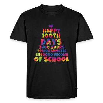 Happy 100th Day Tie Dye Color 100 Days Of School - Men's Premium Organic T-Shirt - black - Front - Nico (187cm)