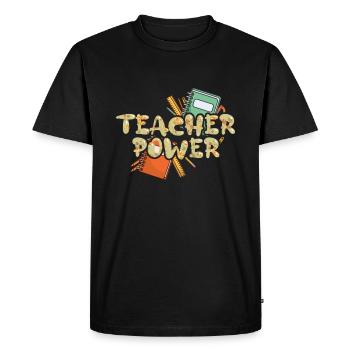 Teacher Power 100th Day Happy 100 Days Of School - Men's Premium Organic T-Shirt - black - Front - Nico (187cm)