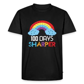 Rainbow Pop 100th Day Sharper Days Of School - Men's Premium Organic T-Shirt - black - Front - Nico (187cm)
