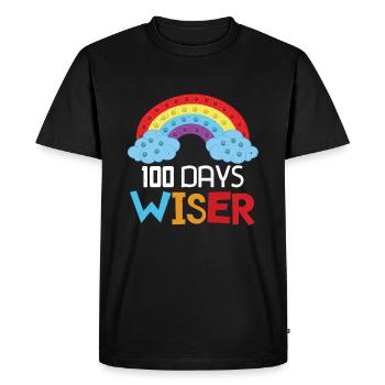 Rainbow Pop 100e jour plus sage jours d’école - T-shirt Premium bio Homme - noir - Devant - Nico (187cm)