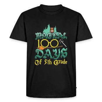 Owl 5th Grade 100th Day Magical 100 Days Of School - Men's Premium Organic T-Shirt - black - Front - Nico (187cm)