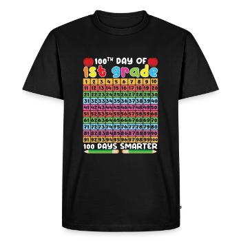 100e jours du calendrier de 1ère année 100 jours d’école - T-shirt Premium bio Homme - noir - Devant - Nico (187cm)