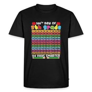 100th Days Of 5th Grade Calendar 100 Day Of School - Men's Premium Organic T-Shirt - black - Front - Nico (187cm)