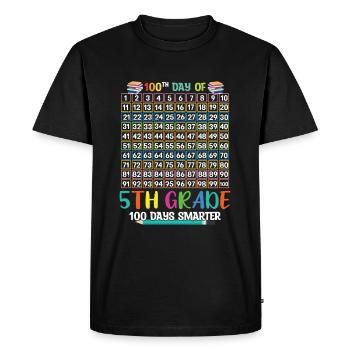 Smarter 100th Days Of 5th Grade 100 Day Of School - Men's Premium Organic T-Shirt - black - Front - Nico (187cm)