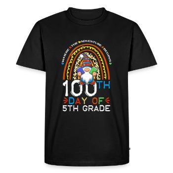 5th Grade Gnome Happy 100th Day 100 Days Of School - Men's Premium Organic T-Shirt - black - Front - Nico (187cm)