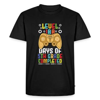 100th Day Completed Gamer 5th Grade Days Of School - Men's Premium Organic T-Shirt - black - Front - Nico (187cm)