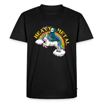 Skeleton Licorne Arc-en-ciel Metal Musique Heavy Rock - T-shirt Premium bio Homme - noir - Devant - Nico (187cm)