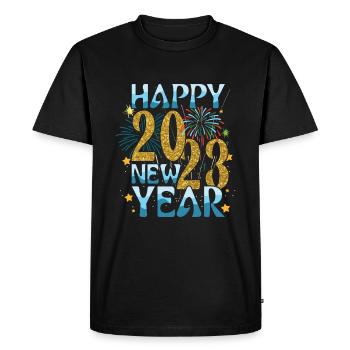 Family New Year Celebrate 2023 Hello 2023 New Year - Men's Premium Organic T-Shirt - black - Front - Nico (187cm)