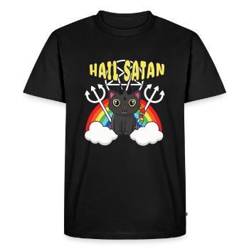 Kawaii Satan Arc-en-ciel Diable Metal Musique Amateur de Rock - T-shirt Premium bio Homme - noir - Devant - Nico (187cm)