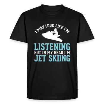 I may look like I'm listening - Men's Premium Organic T-Shirt - black - Front - Nico (187cm)