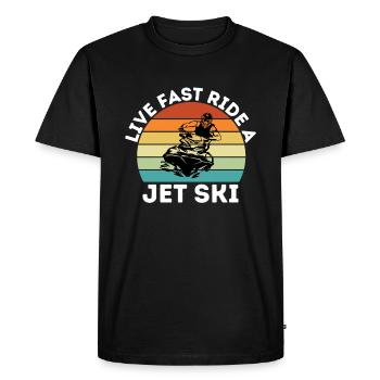 Life is fast ride jet ski - Men's Premium Organic T-Shirt - black - Front - Nico (187cm)