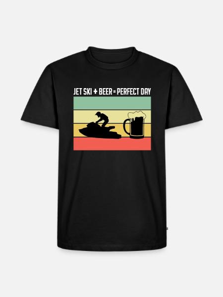 Jet Ski + Beer = Perfect Day - Men's Premium Organic T-Shirt - black
