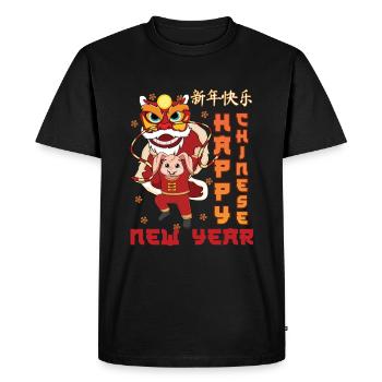 Nouvel An chinois Rabbit Dragon 2023 Nouvel An - T-shirt Premium bio Homme - noir - Devant - Nico (187cm)