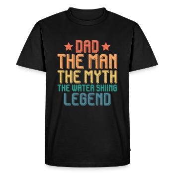 Dad The Man The Myth The Water Ski Legend - Men's Premium Organic T-Shirt - black - Front - Nico (187cm)