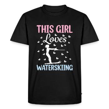Cette fille aime les amateurs de ski nautique - T-shirt Premium bio Homme - noir - Devant - Nico (187cm)