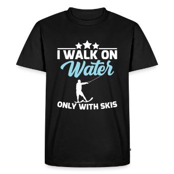 I go on the water only with water skiing - Men's Premium Organic T-Shirt - black - Front - Nico (187cm)