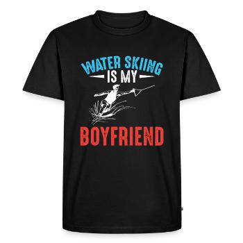 Water skiing is my friend - Waterskier - Men's Premium Organic T-Shirt - black - Front - Nico (187cm)