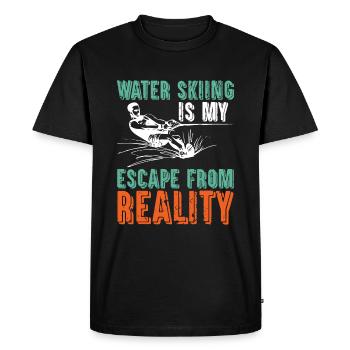 Le ski nautique est mon évasion de la réalité - T-shirt Premium bio Homme - noir - Devant - Nico (187cm)