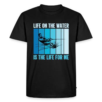 Life on the water is perfect for me - Men's Premium Organic T-Shirt - black - Front - Nico (187cm)