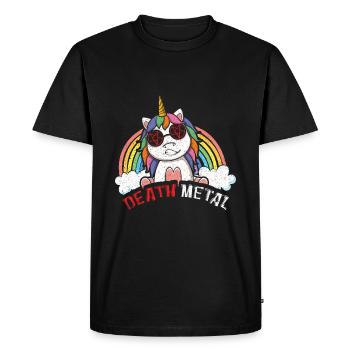 Satan Rainbow Unicorn Love Metal Musique Heavy Rock - T-shirt Premium bio Homme - noir - Devant - Nico (187cm)
