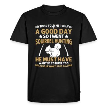 Mon patron m’a dit d’avoir un bon - T-shirt Premium bio Homme - noir - Devant - Nico (187cm)