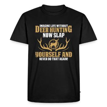 Imagine a life without deer hunting - Men's Premium Organic T-Shirt - black - Front - Nico (187cm)