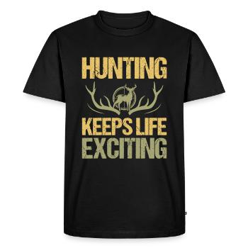 La chasse rend la vie passionnante - T-shirt Premium bio Homme - noir - Devant - Nico (187cm)