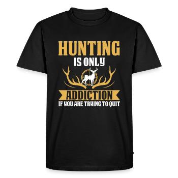 Hunting is just an addition if you try - Men's Premium Organic T-Shirt - black - Front - Nico (187cm)