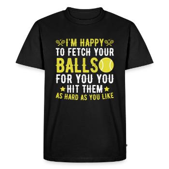 I look forward to getting your balls for you - Men's Premium Organic T-Shirt - black - Front - Nico (187cm)