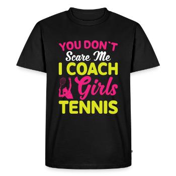 Tu ne me rencontres pas j’entraîne des filles de tennis - T-shirt Premium bio Homme - noir - Devant - Nico (187cm)