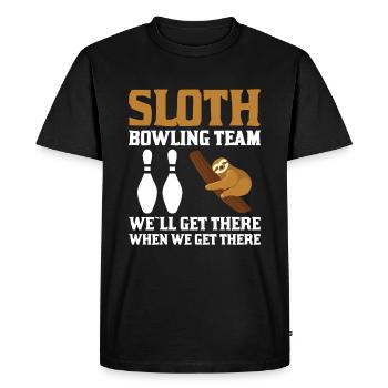 Équipe de bowling paresseux Nous sommes là quand nous y sommes - T-shirt Premium bio Homme - noir - Devant - Nico (187cm)