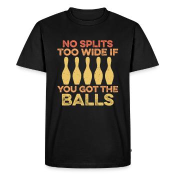 Pas d’exercice d’équilibre trop loin quand vous avez les œufs - T-shirt Premium bio Homme - noir - Devant - Nico (187cm)