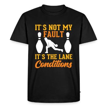 Ce n’est pas à moi mais au train - T-shirt Premium bio Homme - noir - Devant - Nico (187cm)