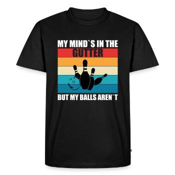 My mind is in the gutter - funny bowler - Men's Premium Organic T-Shirt - black - Front - Nico (187cm)
