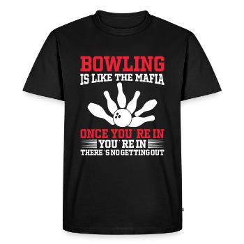 Le bowling est comme la mafia une fois que vous y êtes - T-shirt Premium bio Homme - noir - Devant - Nico (187cm)