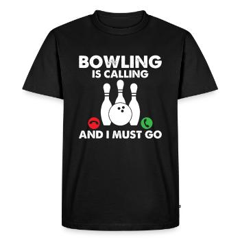 Bowling appelle et je dois y aller - Bowling - T-shirt Premium bio Homme - noir - Devant - Nico (187cm)