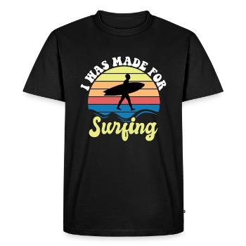 I was made to surf - Surfing - Men's Premium Organic T-Shirt - black - Front - Nico (187cm)