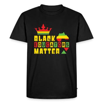Enseignant noir Éducateur noir Fierté Histoire des Noirs - T-shirt Premium bio Homme - noir - Devant - Nico (187cm)