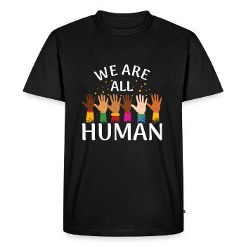 Égalité Humain Fier Noir Fierté Noire Histoire - T-shirt Premium bio Homme - noir - Devant - Nico (187cm)