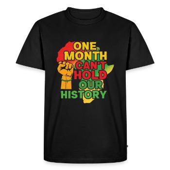 Un mois ne peut pas tenir le Mois de l’histoire des Noirs - T-shirt Premium bio Homme - noir - Devant - Nico (187cm)