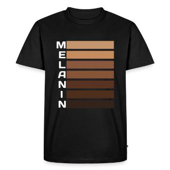 Mélanine Noir Couleurs Fierté Histoire Noire - T-shirt Premium bio Homme - noir - Devant - Nico (187cm)